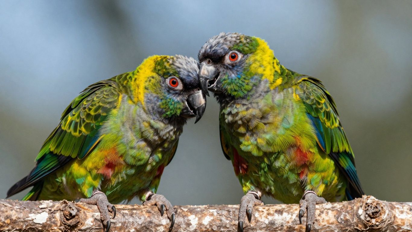 Black Capped Conure perched on a branch